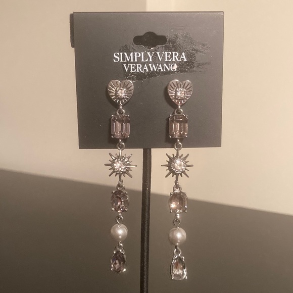 Simply Vera Vera Wang Silver and Gray Dangle Earrings - Picture 1 of 1